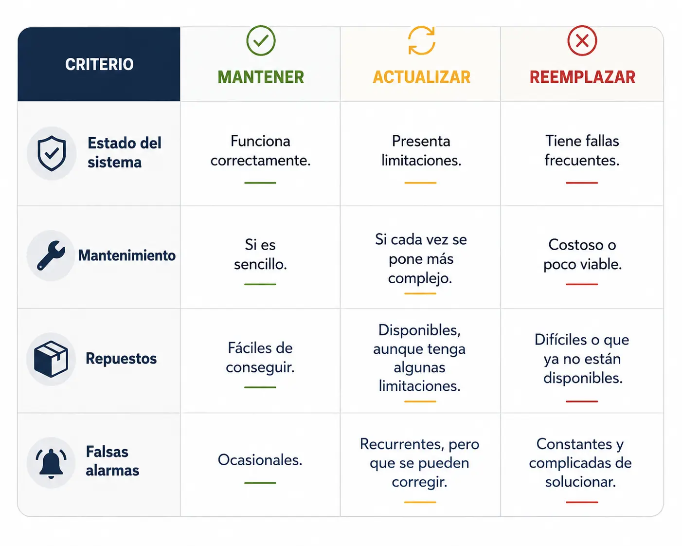 ¿Actualizar o reemplazar un sistema de detección antiguo? Criterios para decidir 2 Señales que debes tener en cuenta cuando un equipo está quedando obsoleto
